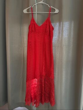 Talula Red Asymmetrical Lace Dress